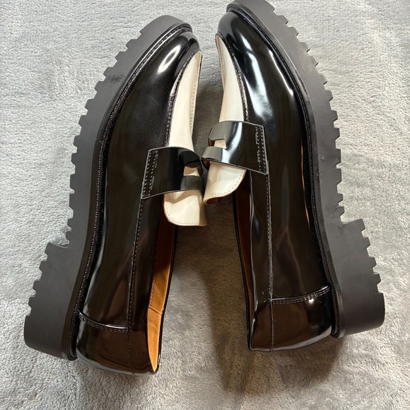 Mia Amore Womens Hali Loafer Black Sz 8 Man Made Chunky Lugged Sole Slip On - Picture 8 of 15